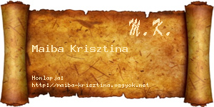 Maiba Krisztina névjegykártya
